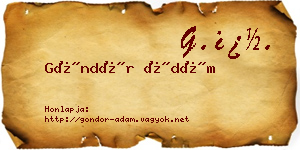 Göndör Ádám névjegykártya